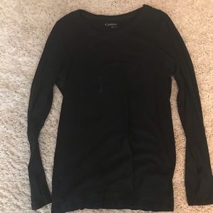 Black sleeve crew neck